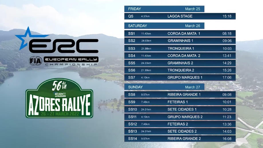 Horário Azores Rallye 2022